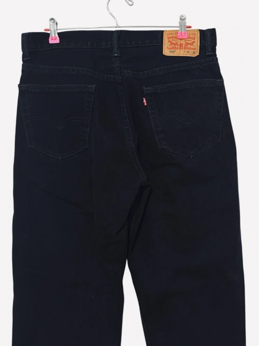 Vintage Levi’s Jeans 550 Relaxed Fit Straight Leg Black Denim Mens Size 36x32